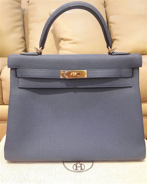 Hermes Gris Mouette GHW Togo Kelly 28 Handbag 